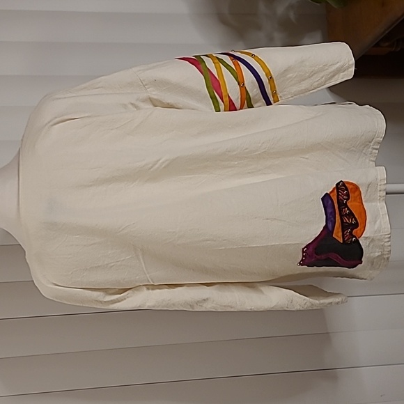 Vtg. Alfredos wife ethnic Native pullover blouse - Picture 6 of 9